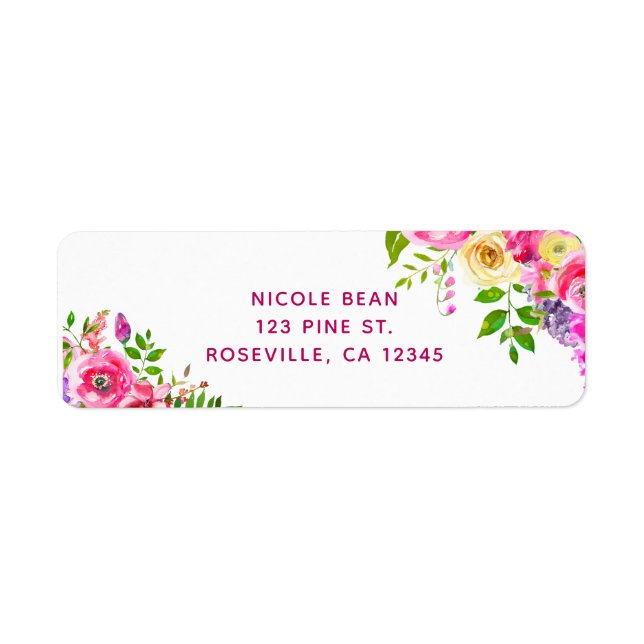 Bright Floral Bold Pink Spring Botanical Wedding (Front)