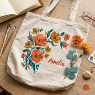 Bright Floral Bouquet Tote Bag Personalised