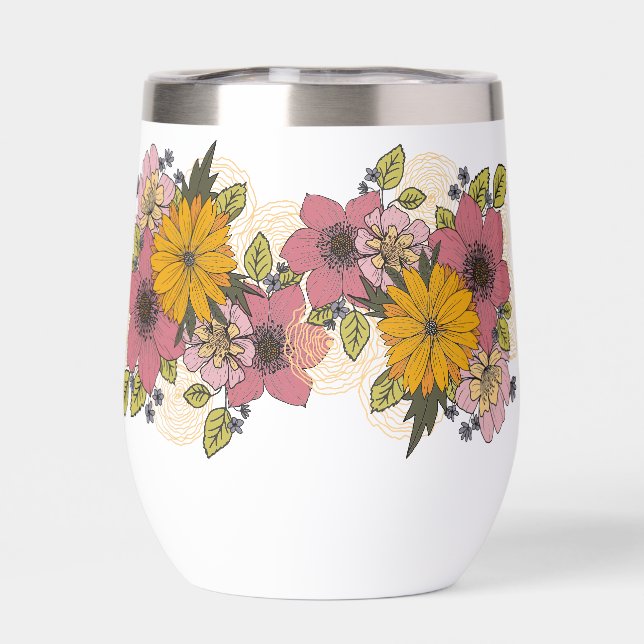 Bright Floral Bouquet Tumbler (Back)