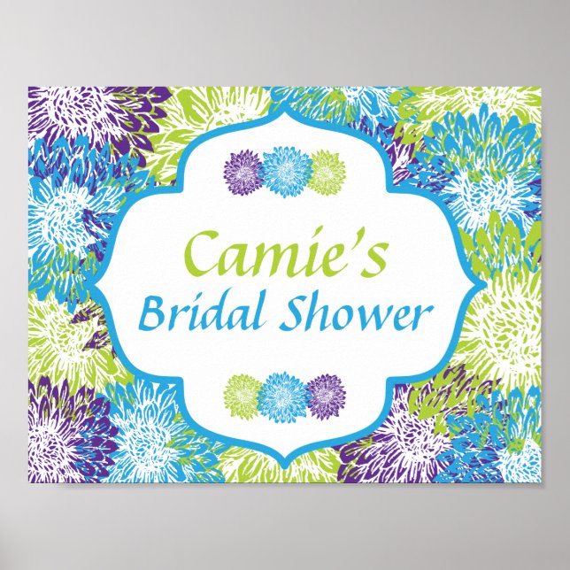 Bright Floral Bridal Shower Poster (Front)