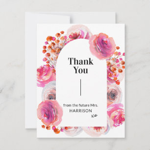 Bright Floral Bridal Shower Thank You Card