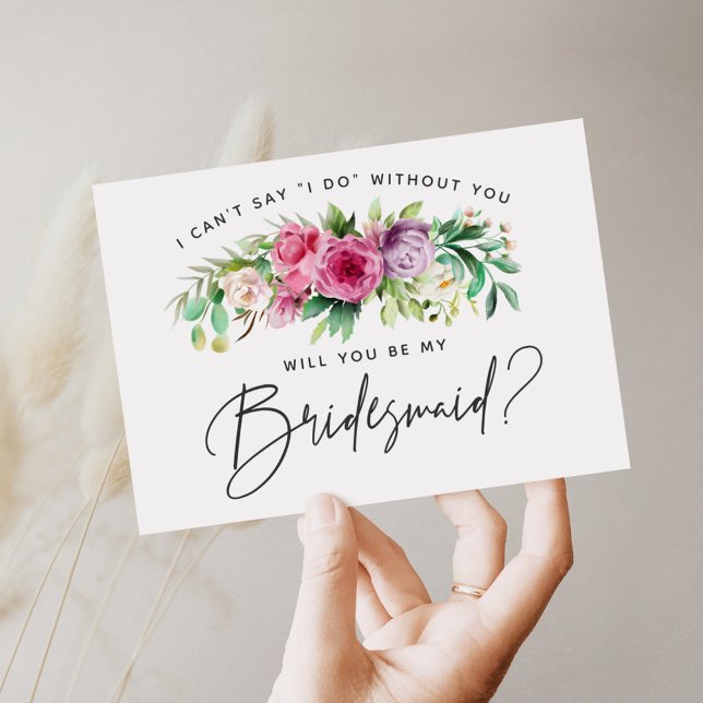 Bright Floral Bridesmaid Card (Creator Uploaded)