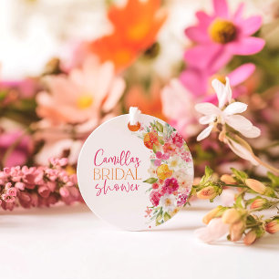 Bright Floral Citrus Bridal Shower Favour Tags