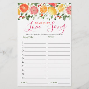 Bright Floral Citrus Slice Bridal Shower Game