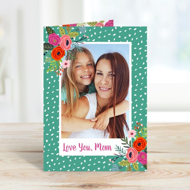 Bright Floral Custom Mother's Day Photo Card (Creator Uploaded)