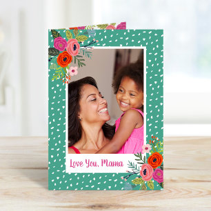 Bright Floral Custom Mother's Day Photo Card