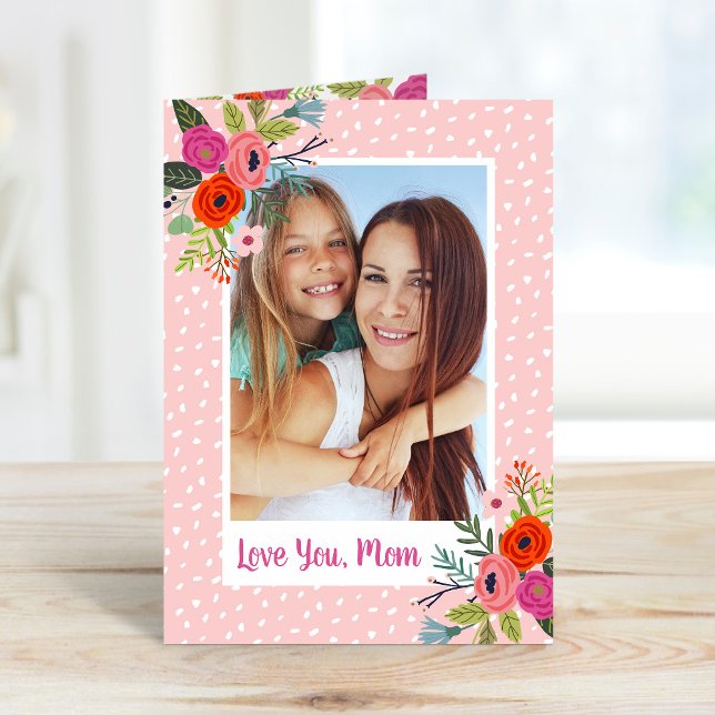 Bright Floral Custom Mother's Day Photo Card (Creator Uploaded)