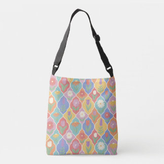 Bright Floral Frame Pattern – Colorful Botanical Crossbody Bag