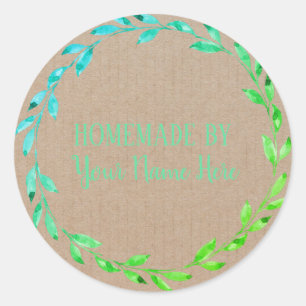 Bright Floral Kraft Home Baked goods label