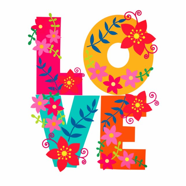 Bright floral love magnet photo sculpture magnet (Front)
