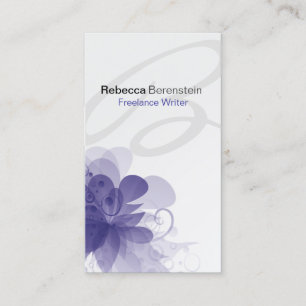 Bright Floral Monogram Violet Business Card