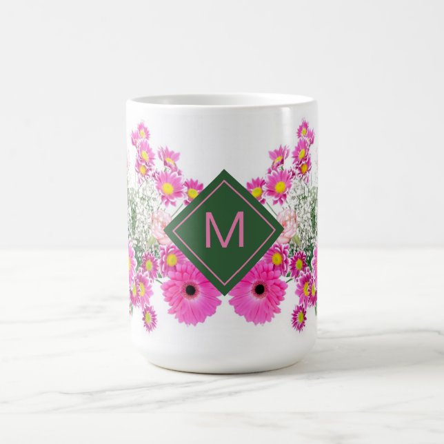 Bright Floral Monogrammed Coffee Mug (Center)
