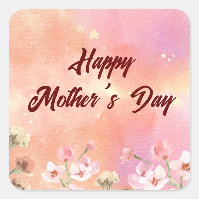 Bright Floral | Mother's Day 2024 Square Sticker (Front)