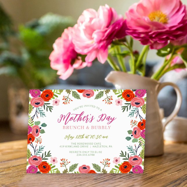 Bright Floral Mother's Day Brunch Invitation (Creator Uploaded)
