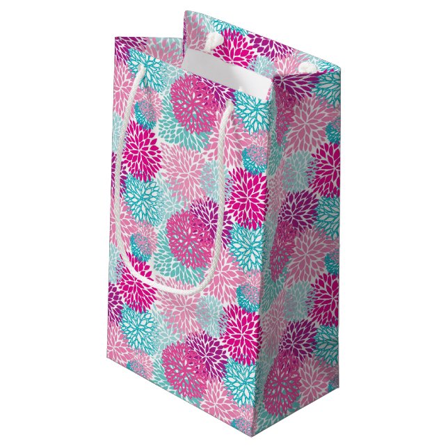 Bright Floral pattern 2 Small Gift Bag (Back Angled)