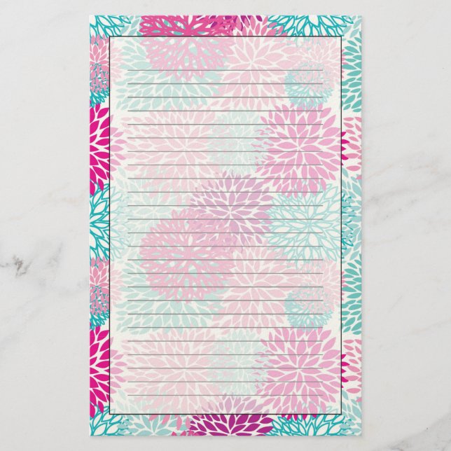 Bright Floral pattern 2 Stationery (Front)