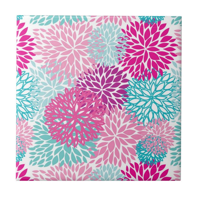 Bright Floral pattern 2 Tile (Front)