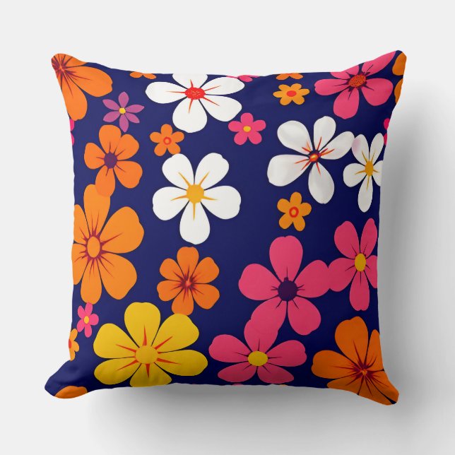 Bright Floral Pattern Cushion (Front)
