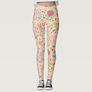 Bright floral pattern leggings