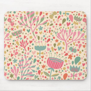Bright floral pattern mouse mat