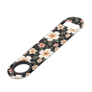 Bright floral pattern on black