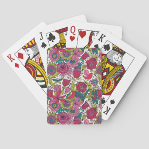 Bright floral pattern playing cards