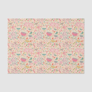 Bright floral pattern tissue paper