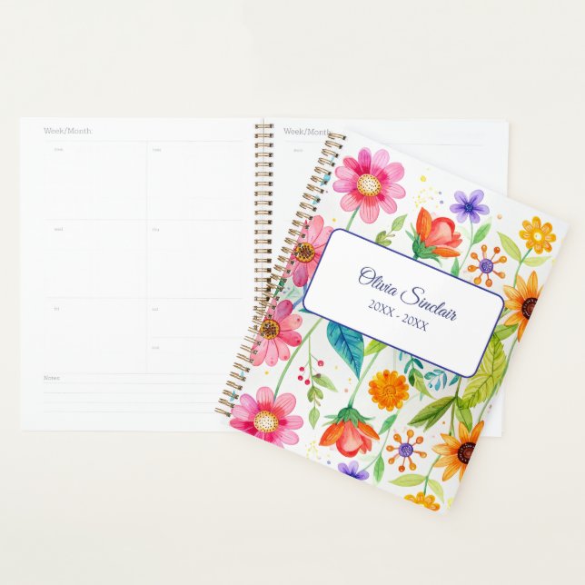 Bright Floral Personalised Planner (Display)
