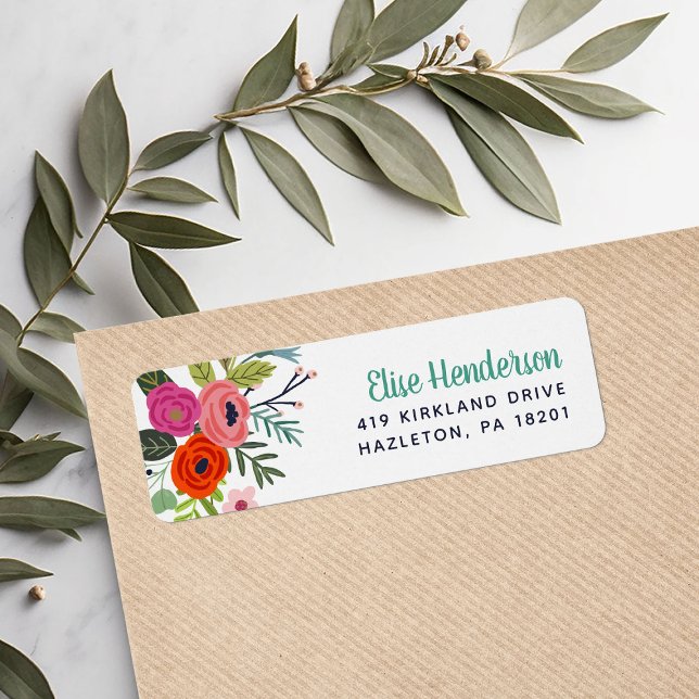 Bright Floral Personalised Return Address Labels (Creator Uploaded)