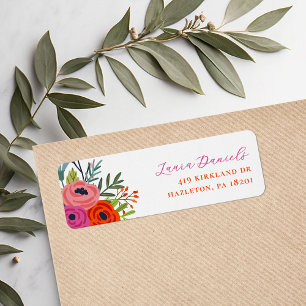 Bright Floral Personalized Return Address Labels