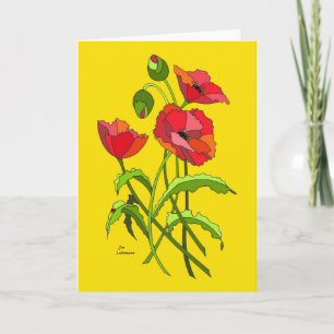 Bright floral Poppies Card
