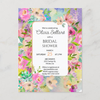 Bright Floral Profusion Bridal Shower Postcard