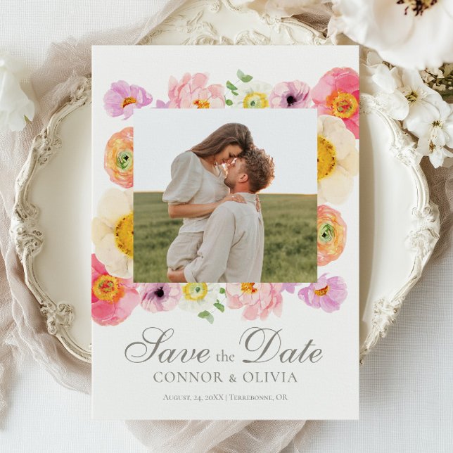 Bright Floral Save the Date Card (Creator Uploaded)