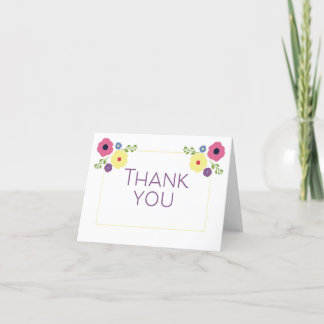 Bright Floral Thank You Card