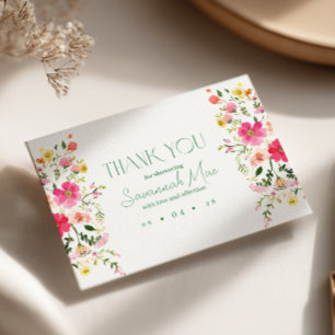 Bright Floral Thank You Card   Colourful shower