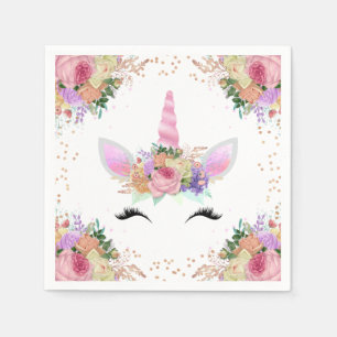 Bright Floral Unicorn Napkin