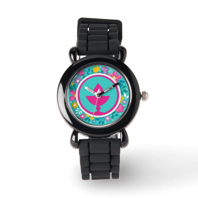 Bright floral UU chalice  Watch (Front)