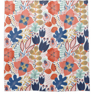 Bright floral vintage: Scandinavian style. Shower Curtain