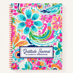 Bright Floral Watercolor Gratituder Journal
