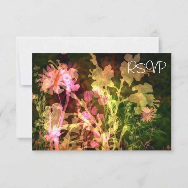 Bright Floral Wedding Reception RSVP Invitation (Front)