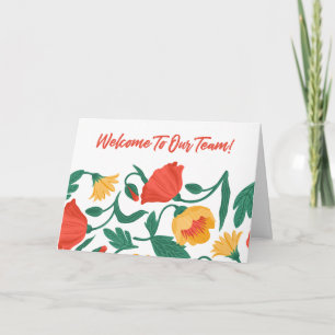 Bright Floral Welcome to the Team New Employee Card