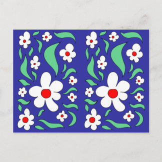 Bright Floral White Rose Postcard