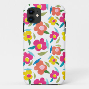 Bright Florals on White iPhone 11 Case