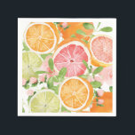 Bright flower and citrus bridal shower napkin<br><div class="desc">Looking for a fun and colourful way to add some excitement to your upcoming bridal shower? Look no further than these bright flower and citrus bridal shower napkins! Printed with beautiful, colourful designs, these napkins will bring the perfect pop of colour to your celebration. Plus, they make great favours for...</div>