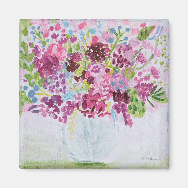 Bright Flower Bouquet Magnet (Front)