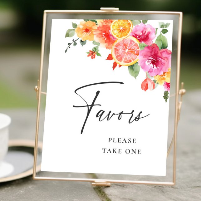 Bright Flower Citrus Slice Bridal Shower Favours Poster (Creator Uploaded)