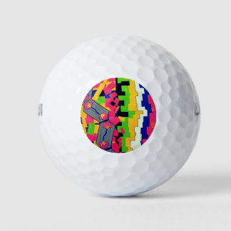 Bright flower pattern golf balls