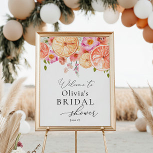 Bright Flowers and Citrus Bridal Shower Welcome Poster