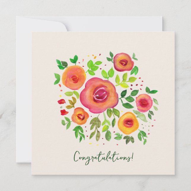 Bright Flowers Floral Bouquet Congratulations  (Front)