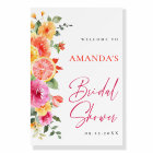 Bright Flowers Floral Citrus Bridal Shower WELCOME